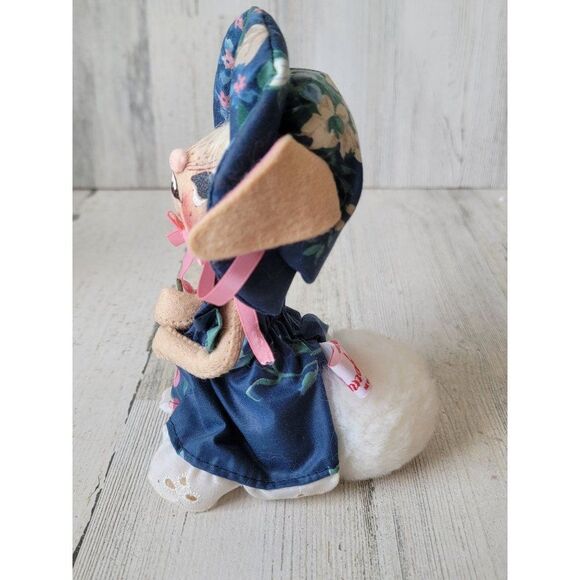 Vintage 1992 Annalee rabbit flower Bonnet Victorian bunny - Picture 4 of 8